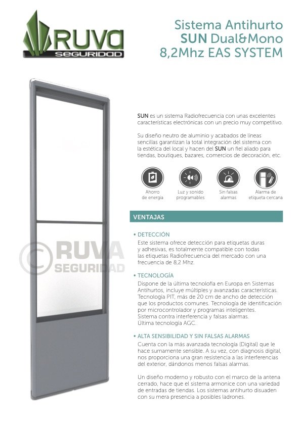 Sistema Antihurto RF modelo SUN